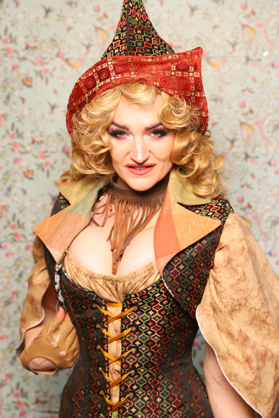 20. Cropped Vest with Pointed Collar in Troubadour Jacquard - March of the Ides Collection