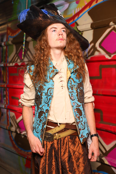 20. Flynn Vest in Turquoise & Bronze Medallion - The Minerally Mine Collection
