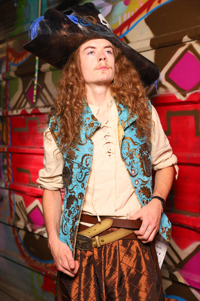 20. Flynn Vest in Turquoise & Bronze Medallion - The Minerally Mine Collection