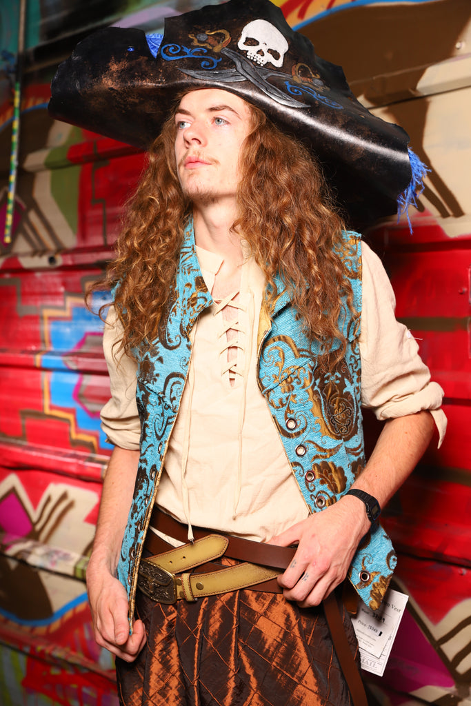 20. Flynn Vest in Turquoise & Bronze Medallion - The Minerally Mine Collection