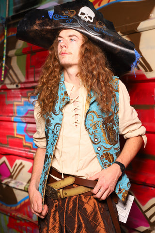 20. Flynn Vest in Turquoise & Bronze Medallion - The Minerally Mine Collection
