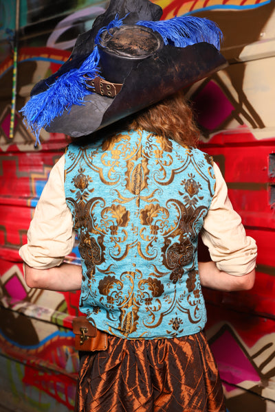20. Flynn Vest in Turquoise & Bronze Medallion - The Minerally Mine Collection