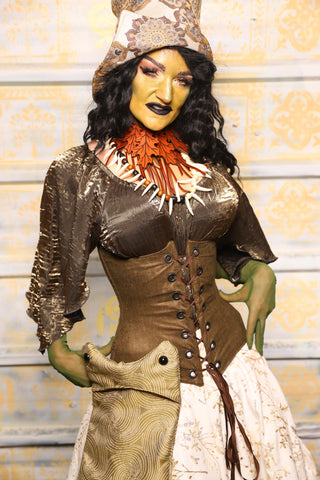 Wench Corset in Orc Green Heather - "The Onions & Ogres Collection"