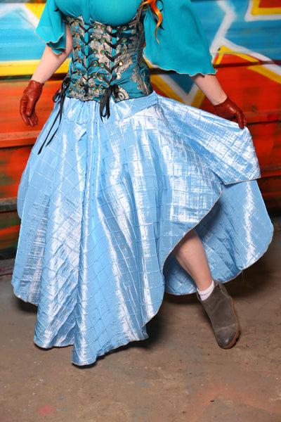 Crescent Skirt in Cinderella Blue Pintuck - The "Chasing Waterfalls" Collection #05