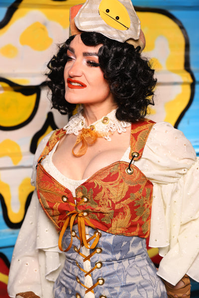Cropped Courtier in Persimmon Parlor – "Wakey Wakey Eggs & Bakey" Collection