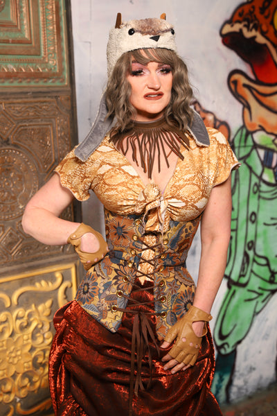 Torian Corset in Bask & Glow Floral - The Forest Fables Collection