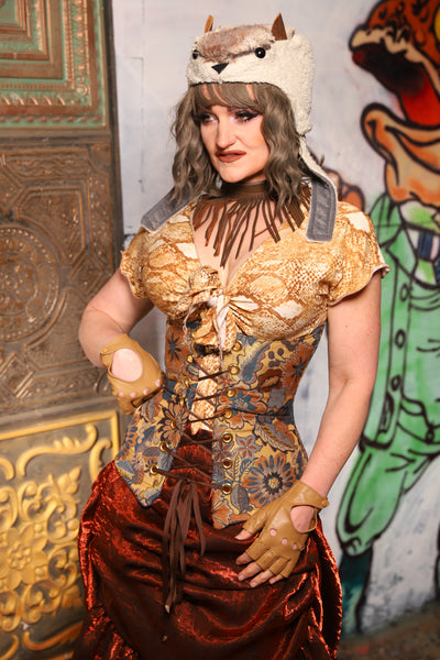 Torian Corset in Bask & Glow Floral - The Forest Fables Collection
