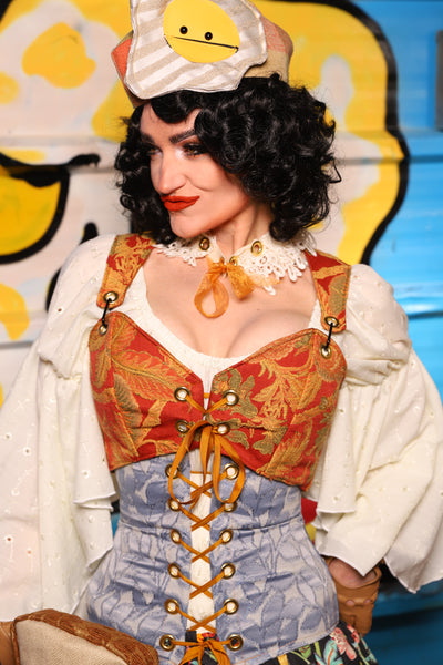 Cropped Courtier in Persimmon Parlor – "Wakey Wakey Eggs & Bakey" Collection