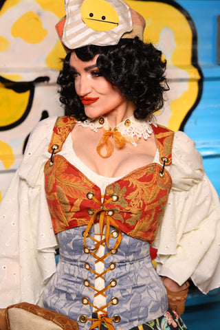 Cropped Courtier in Persimmon Parlor – "Wakey Wakey Eggs & Bakey" Collection