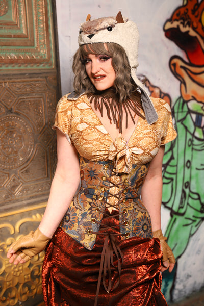 Torian Corset in Bask & Glow Floral - The Forest Fables Collection