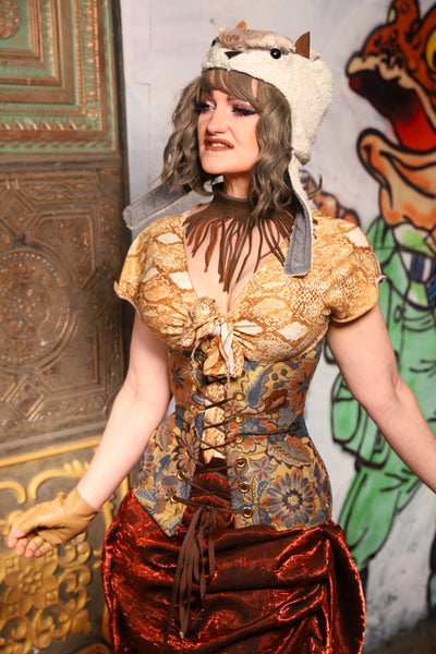Torian Corset in Bask & Glow Floral - The Forest Fables Collection