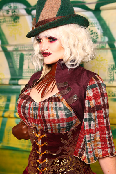 Sgt. Pepper Vest in Burgundy Wine - The Tartan and Tinsel Collection
