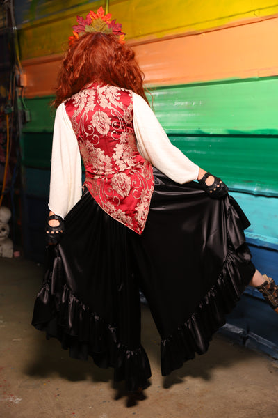 Flutterfall Trousers in Black Satin - FriYAY Restock!