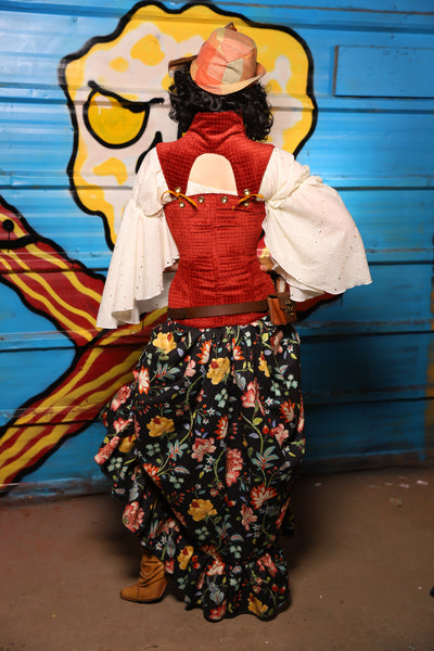 Swoon Skirt w/ruffle in Midnight Conservatory - "Wakey Wakey Eggs & Bakey" Collection