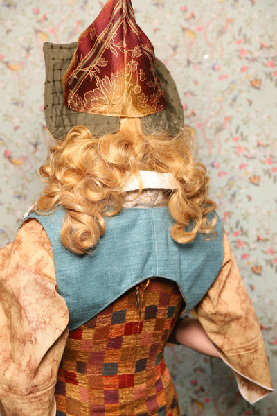 19. Cropped Vest with Pointed Collar in Sky Blue Upholstery - March of the Ides Collection