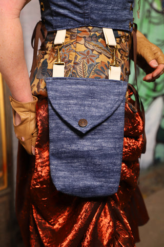 Set of Utility Pockets in Denim Blues - The Forest Fables Collection