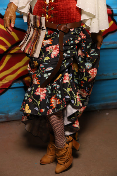 Swoon Skirt w/ruffle in Midnight Conservatory - "Wakey Wakey Eggs & Bakey" Collection