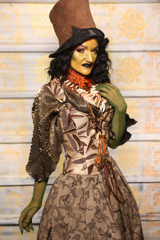 Maiden Bodice Corset in Leafy Leaf - "The Onions & Ogres Collection"