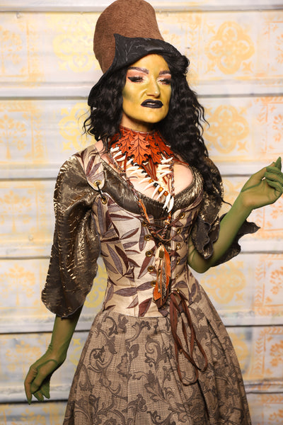 Maiden Bodice Corset in Leafy Leaf - "The Onions & Ogres Collection"