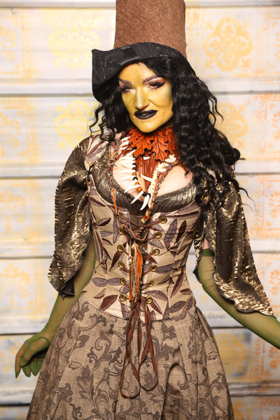 Maiden Bodice Corset in Leafy Leaf - "The Onions & Ogres Collection"