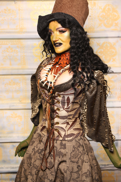 Maiden Bodice Corset in Leafy Leaf - "The Onions & Ogres Collection"