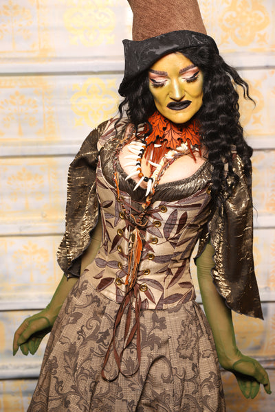 Maiden Bodice Corset in Leafy Leaf - "The Onions & Ogres Collection"