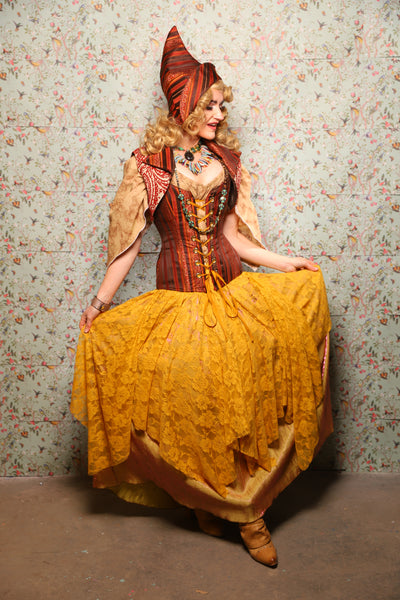 38. Fairy Skirt in Golden Rose Lace - March of the Ides Collection