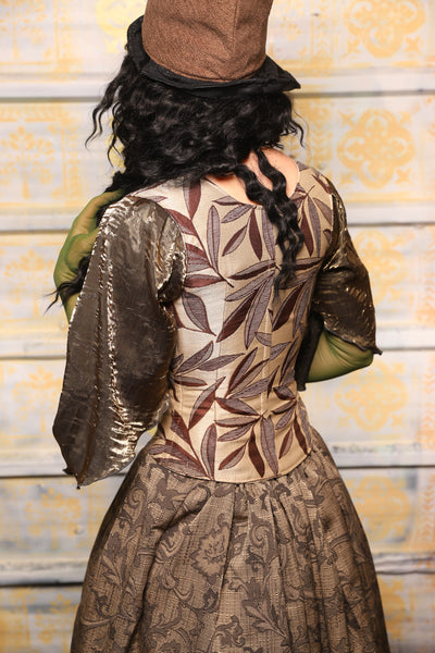 Maiden Bodice Corset in Leafy Leaf - "The Onions & Ogres Collection"