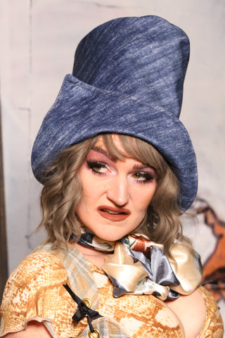 Regency Top Hat in Denim Blues - The Forest Fables Collection