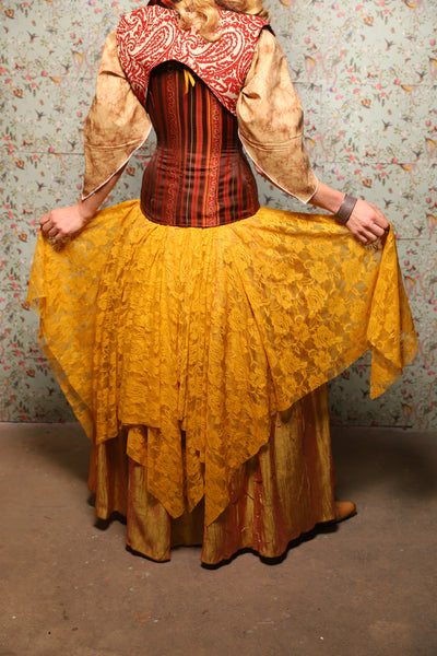 38. Fairy Skirt in Golden Rose Lace - March of the Ides Collection