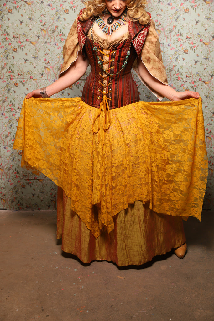 38. Fairy Skirt in Golden Rose Lace - March of the Ides Collection