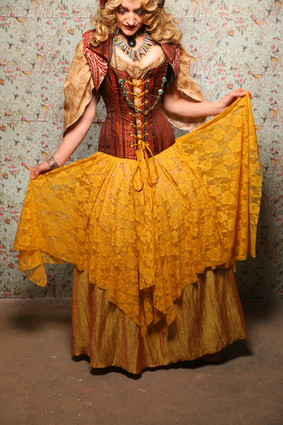 38. Fairy Skirt in Golden Rose Lace - March of the Ides Collection