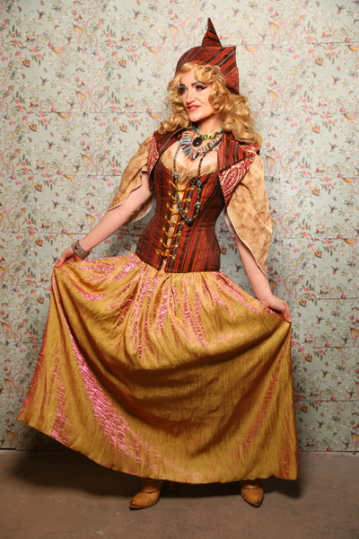 48. Tulip Skirt in Two Tone Grapefruit Shimmer - March of the Ides Collection