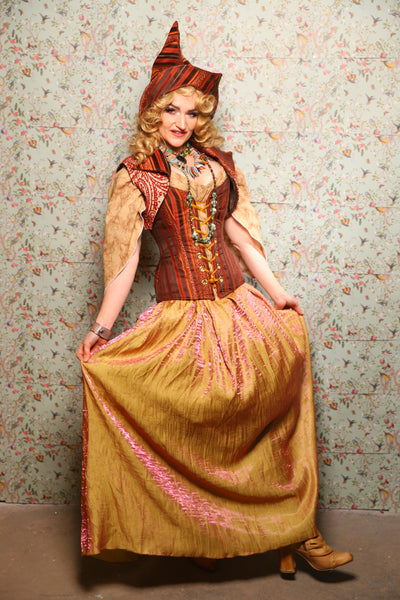 48. Tulip Skirt in Two Tone Grapefruit Shimmer - March of the Ides Collection