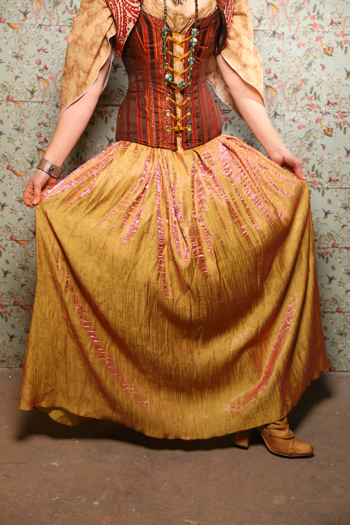 48. Tulip Skirt in Two Tone Grapefruit Shimmer - March of the Ides Collection