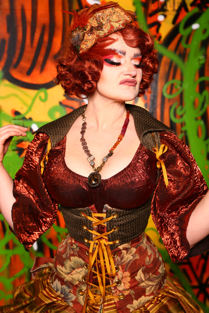 Cropped Vixen in Antique Moss Upholstery - The Ginger Snapped Collection