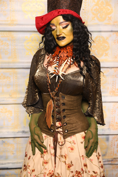 Petite Wench Corset in Ogre Green Heather - "The Onions & Ogres Collection"