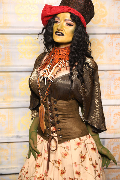 Petite Wench Corset in Ogre Green Heather - "The Onions & Ogres Collection"