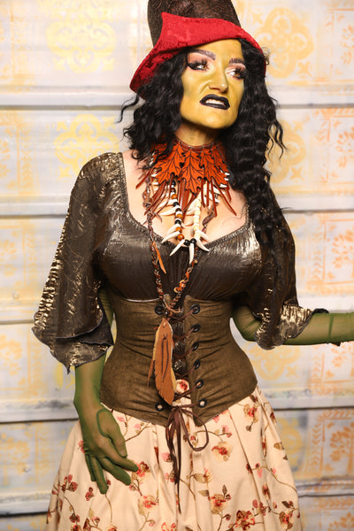 Petite Wench Corset in Ogre Green Heather - "The Onions & Ogres Collection"