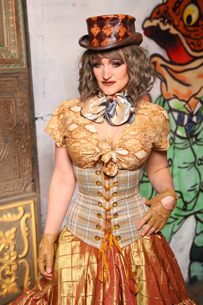 Wench Corset in Picnic Plaid - The Forest Fables Collection
