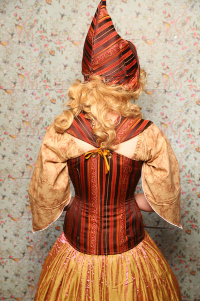 26. Damsel Corset in Rust & Rum Stripe - March of the Ides Collection