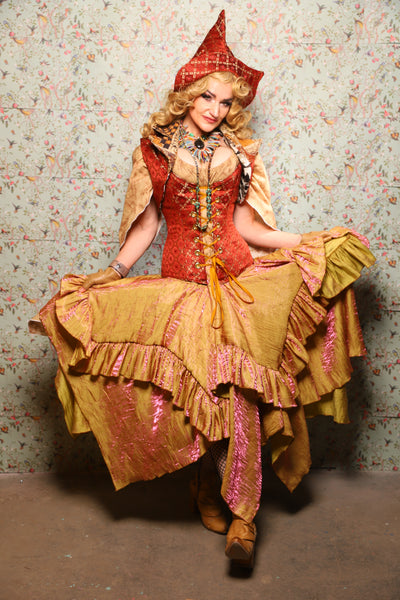 46. Mini Fairy Skirt w/ruffle in Two Tone Grapefruit Shimmer - March of the Ides Collection