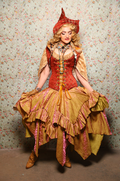 46. Mini Fairy Skirt w/ruffle in Two Tone Grapefruit Shimmer - March of the Ides Collection