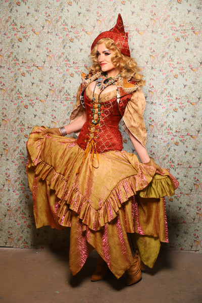 46. Mini Fairy Skirt w/ruffle in Two Tone Grapefruit Shimmer - March of the Ides Collection