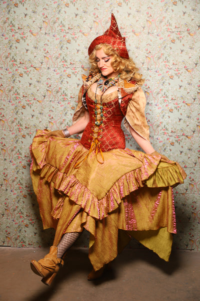 46. Mini Fairy Skirt w/ruffle in Two Tone Grapefruit Shimmer - March of the Ides Collection