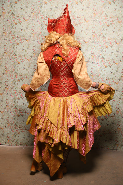 46. Mini Fairy Skirt w/ruffle in Two Tone Grapefruit Shimmer - March of the Ides Collection