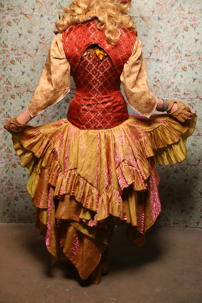 46. Mini Fairy Skirt w/ruffle in Two Tone Grapefruit Shimmer - March of the Ides Collection