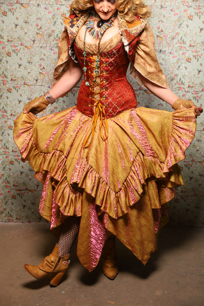 46. Mini Fairy Skirt w/ruffle in Two Tone Grapefruit Shimmer - March of the Ides Collection