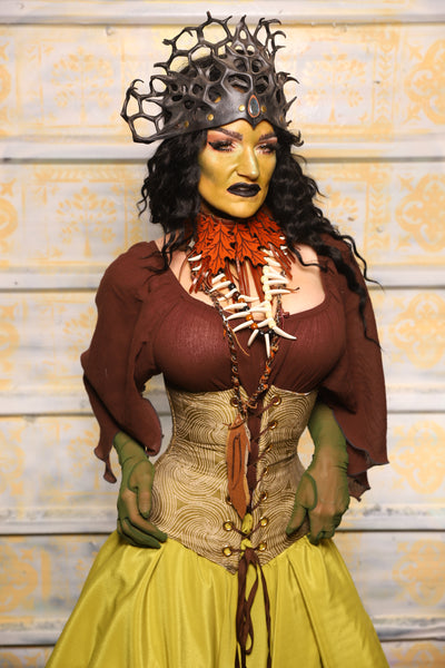 Wench Corset in Circle Light Moss - "The Onions & Ogres Collection"