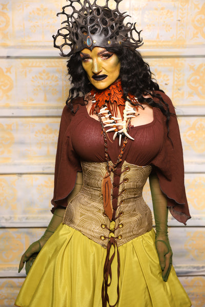 Wench Corset in Circle Light Moss - "The Onions & Ogres Collection"